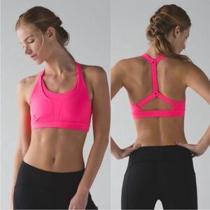 Lululemon Pack It In Bra Neon Pink Size 8